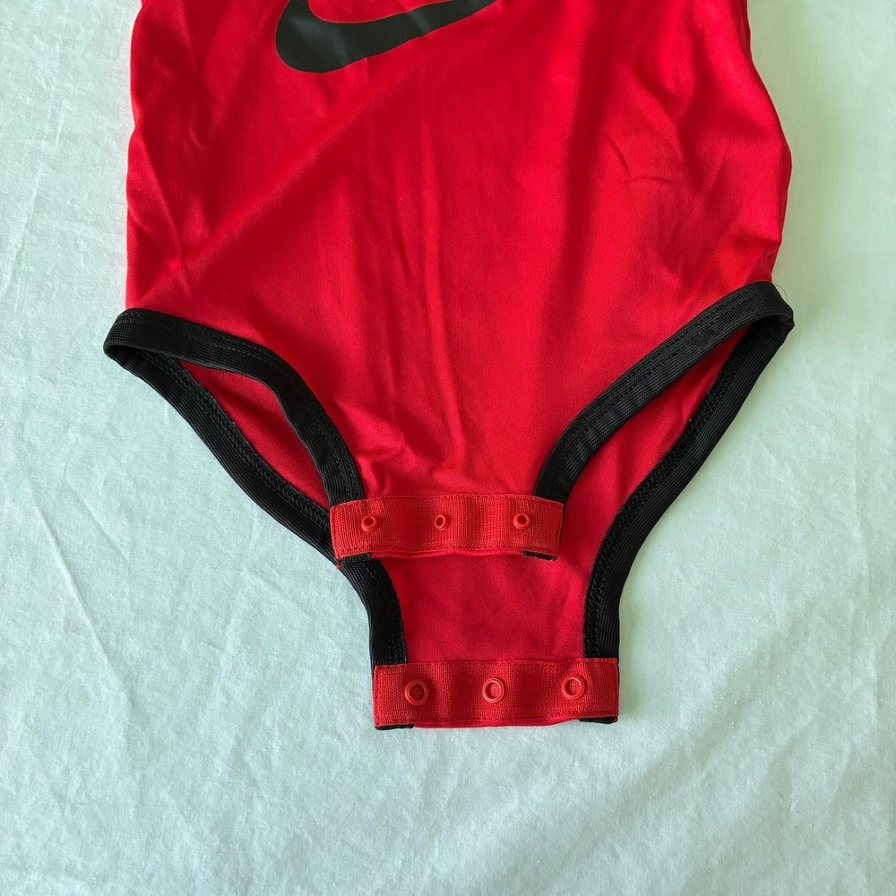 Nike Dri-FIT Baby Bodysuit Red Black Nothin But Naps Long Sleeve 12M J238-023 - Picture 13 of 16